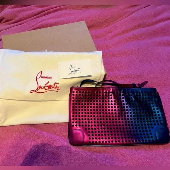 Christian Louboutin Loubiposh Panettone Spikes Crossbody Digital Rose Box Card+ - Picture 1 of 16